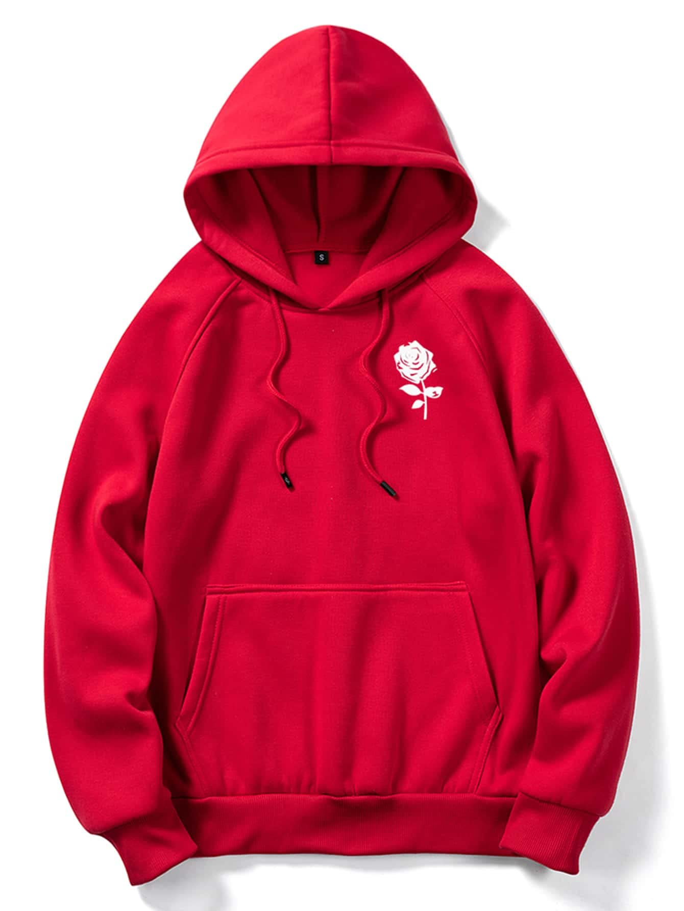 Floerns Men's Graphic Print Long Sleeve Drawstring Hoodie Pullover Sweatshirt