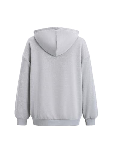 SOLY HUX Graphic Hoodies for Women Letter Print Drawstring Hooded Sweatshirt Long Sleeve Fall Pullover Tops with Pocket