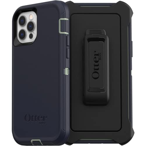 OtterBox iPhone 12 & iPhone 12 Pro Defender Series Case - Black, Rugged & Durable, with Port Protection, Includes Holster Clip Kickstand