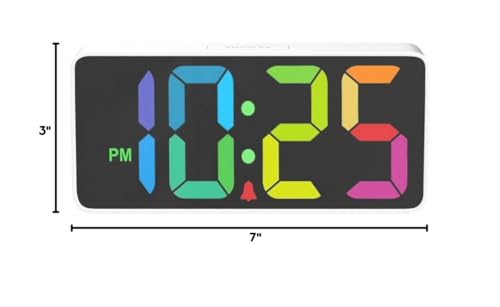 7.5 Inches Large Digital Alarm Clock for Seniors & Kids, 0-100% Dimmable Display, USB Charging Port, Adjustable Volume, Easy Operation, Snooze, Outlet Powered for Bedroom