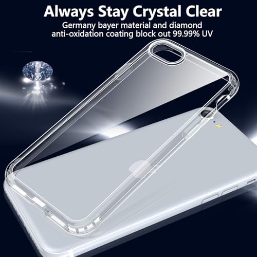 Redpepper for iPhone SE Case 2022/2020 / iPhone 7/ iPhone 8 [Anti-Yellowing] Protective Shockproof Phone Case Cover 4.7 inch- Clear