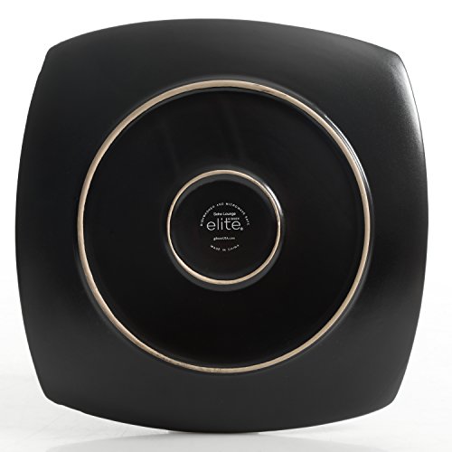 Gibson Soho Lounge Square Reactive Glaze Dinnerware Set, Red, Service for 4 (16pcs)