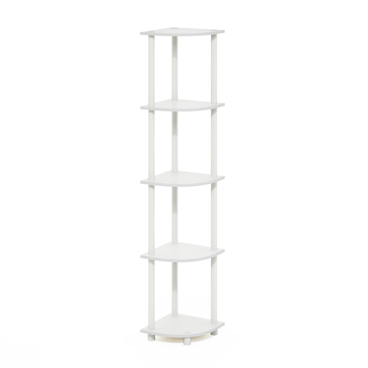 Furinno Turn-N-Tube 5 Tier Corner Display Rack Multipurpose Shelving Unit, 1-Pack, Espresso/Black
