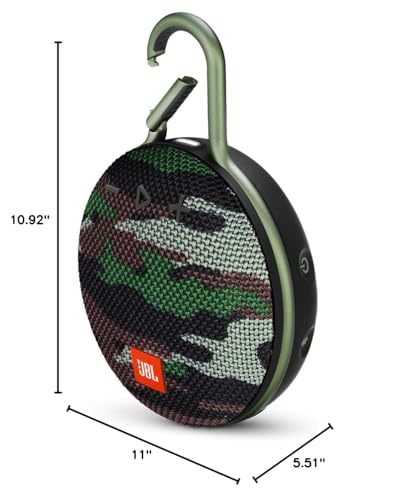 JBL Clip 3, Black - Waterproof, Durable & Portable Bluetooth Speaker - Up to 10 Hours of Play - Includes Noise-Cancelling Speakerphone & Wireless Streaming