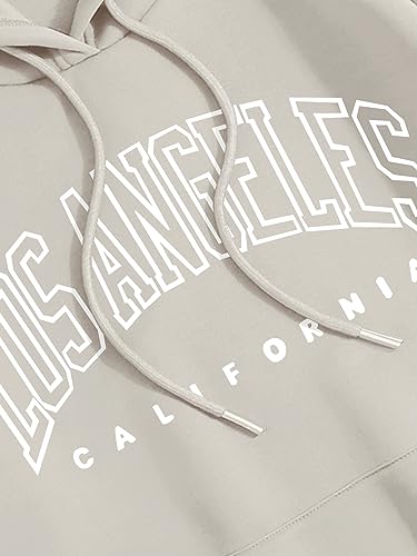 GORGLITTER Women's Graphic Print Hoodies Sweatshirt Long Sleeve Round Neck Drop Shoulder Pullover Top