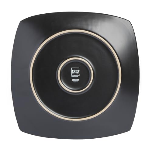 Gibson Soho Lounge Square Reactive Glaze Dinnerware Set, Red, Service for 4 (16pcs)