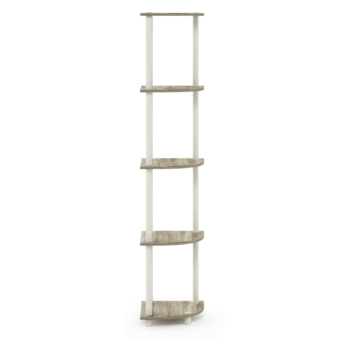 Furinno Turn-N-Tube 5 Tier Corner Display Rack Multipurpose Shelving Unit, 1-Pack, Espresso/Black