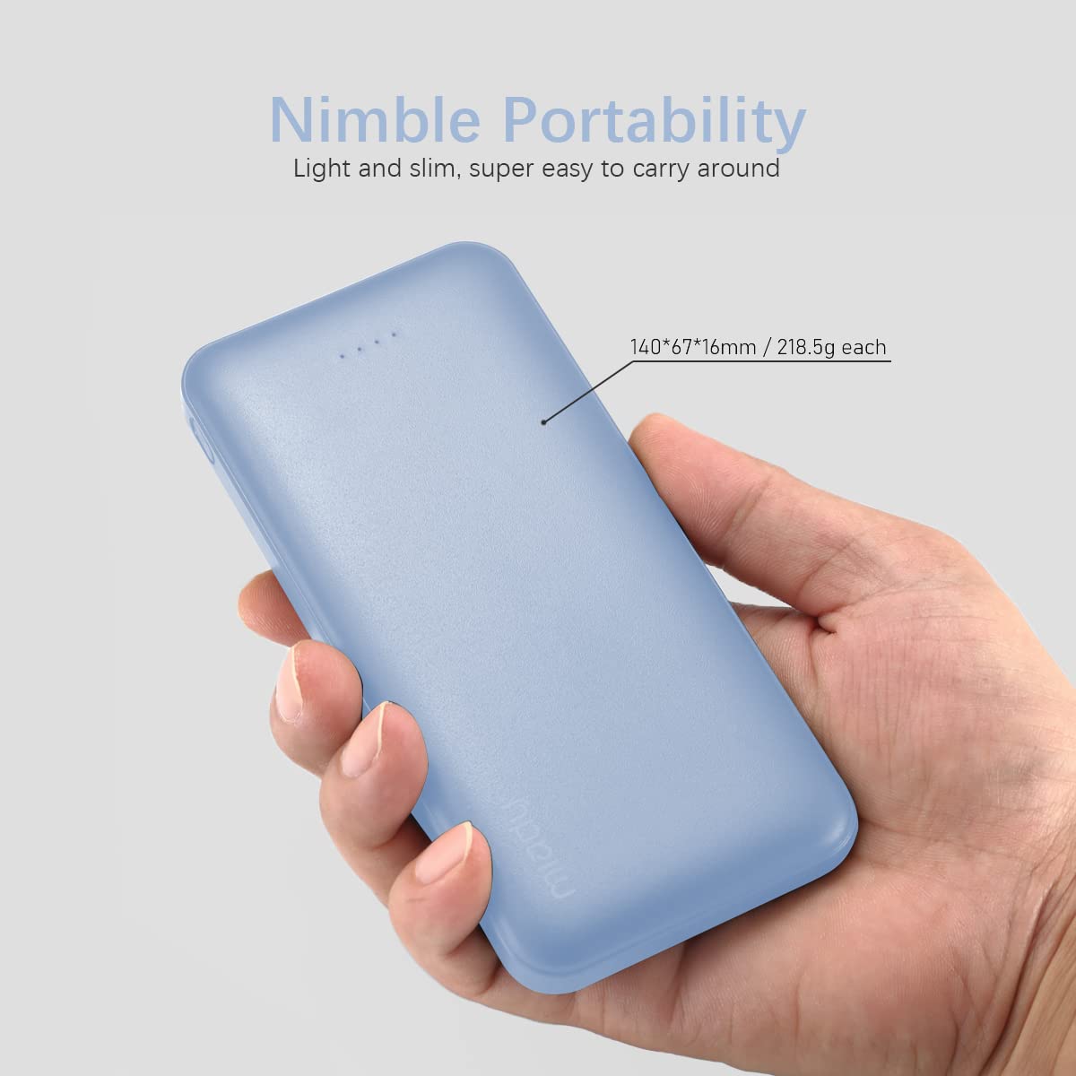 Miady 2-Pack 10000mAh Dual USB Portable Charger, USB-C Fast Charging Power Bank, Backup Charger for iPhone 15/14/13, Galaxy S23/22, Pixel and etc