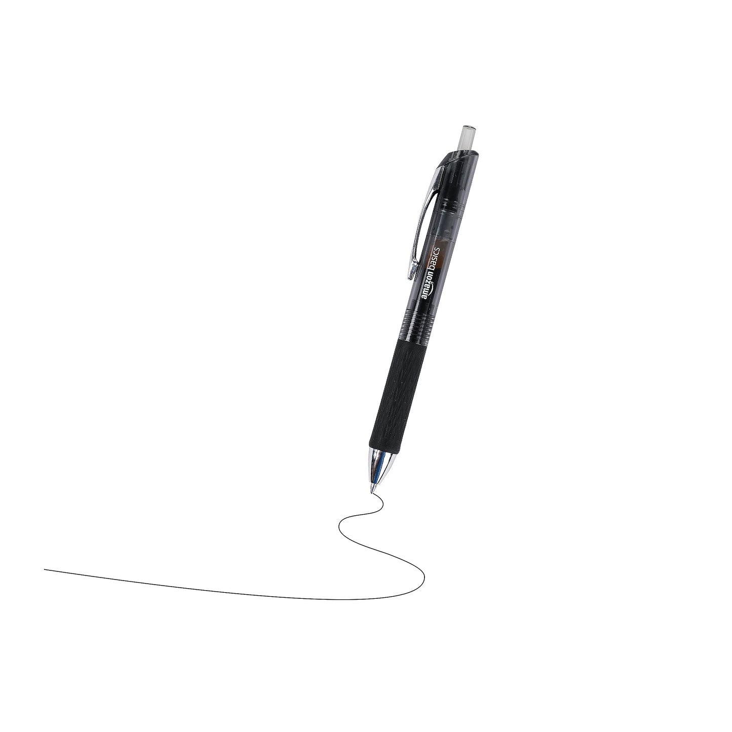 Amazon Basics Gel Pens Fine Point Smooth Writing Pens, Retractable, Black, 0.7mm, 12 Pack