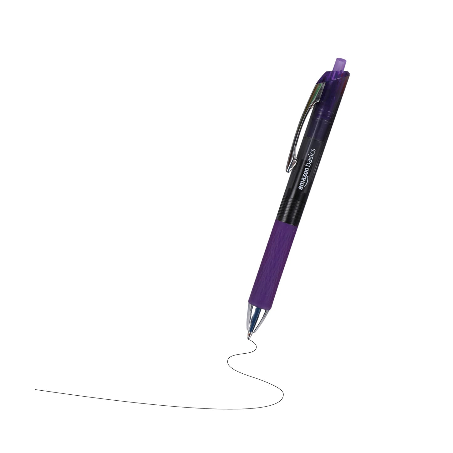 Amazon Basics Gel Pens Fine Point Smooth Writing Pens, Retractable, Black, 0.7mm, 12 Pack