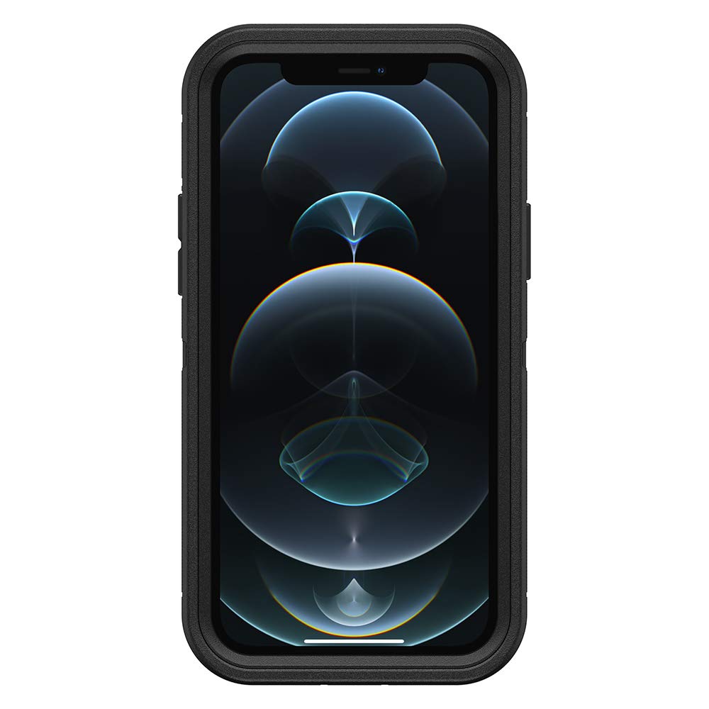 OtterBox iPhone 12 & iPhone 12 Pro Defender Series Case - Black, Rugged & Durable, with Port Protection, Includes Holster Clip Kickstand