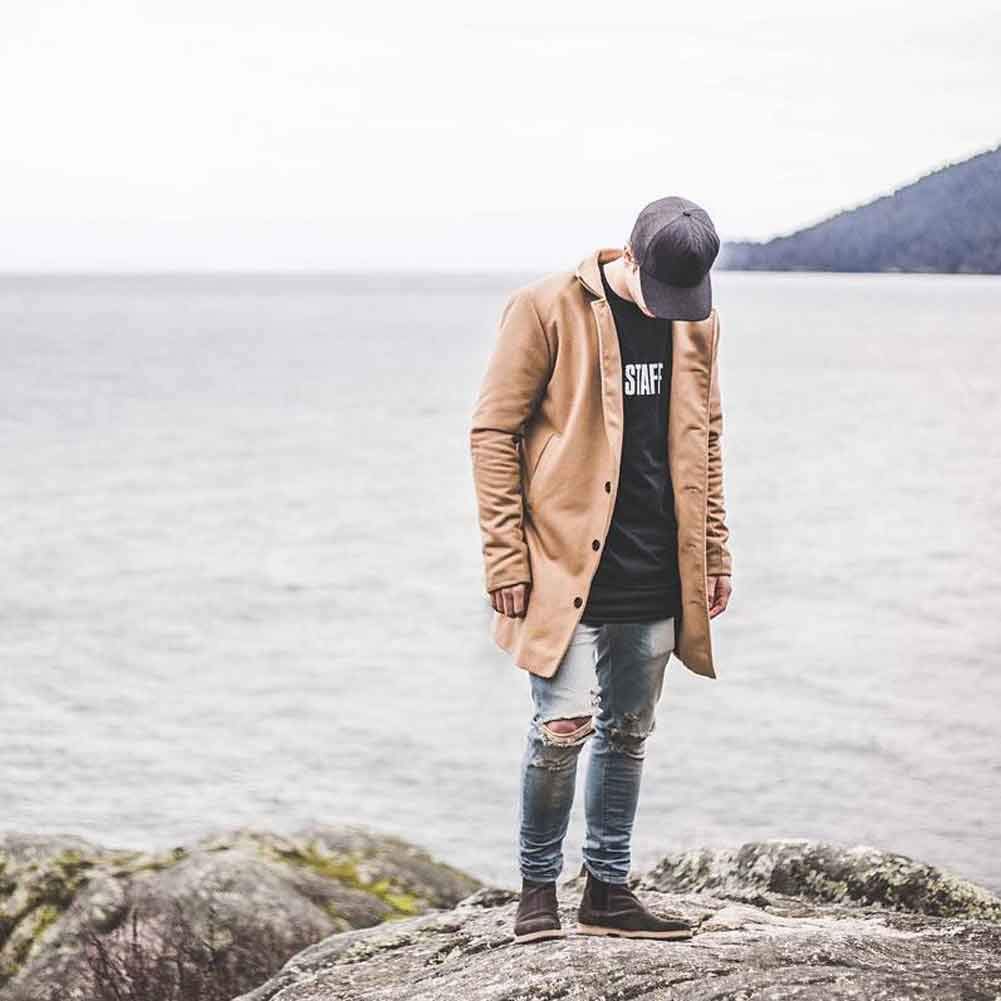 HUNGSON Men's Slim Fit Stretch Jeans Ripped Skinny Jeans for Men, Distressed Straight Leg Fashion Comfort Flex Waist Pants