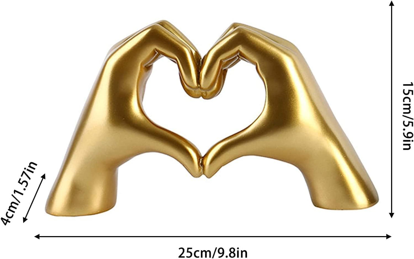 Christmas Gold Gesture Statue Decoration Home Decor Bookshelf Coffee Table Heart Hand Sculpture Decorations Unique Birthday for Girls Sisters Girlfriend Mom Teacher Valentine Day Gifts