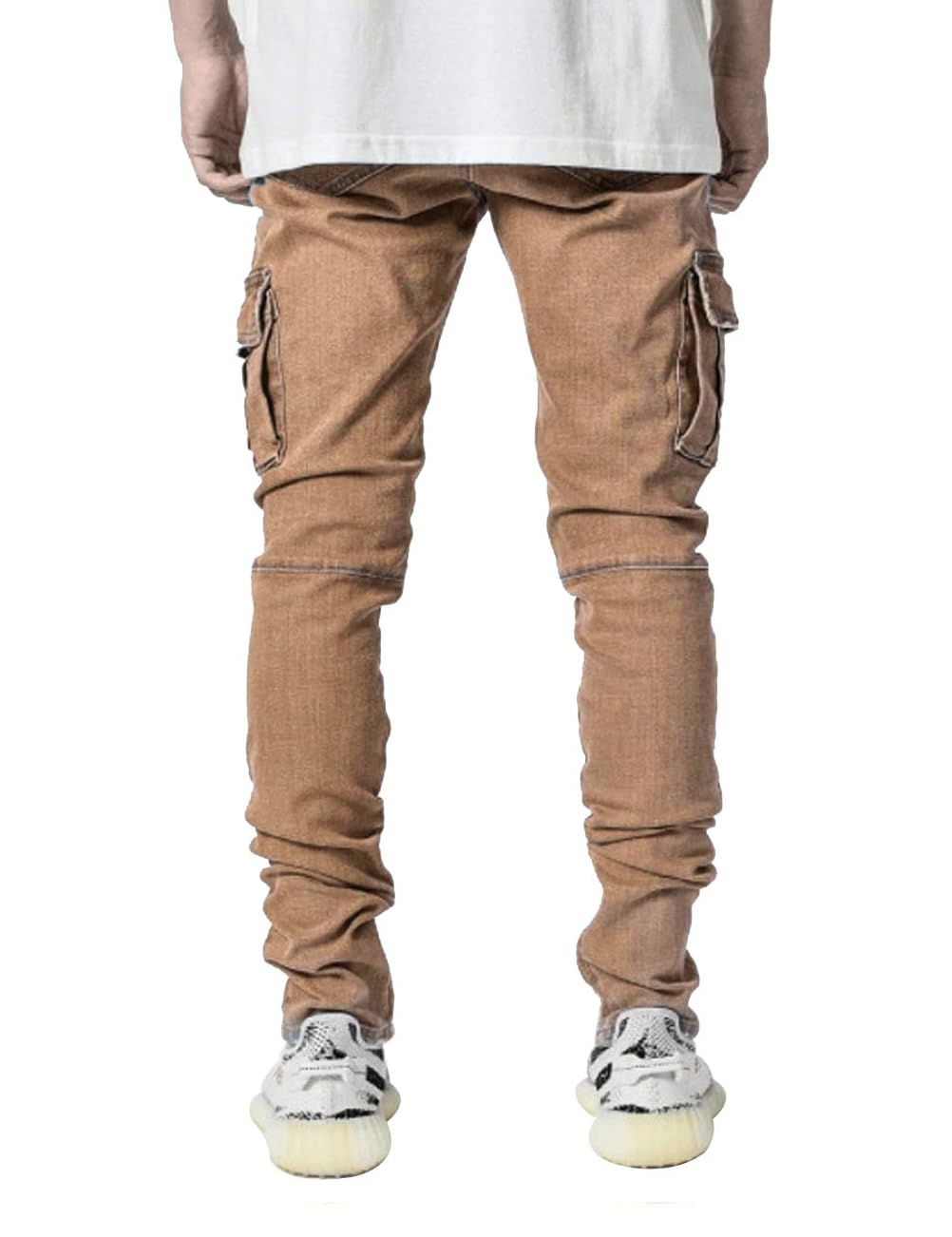 HUNGSON Men's Slim Fit Stretch Jeans Ripped Skinny Jeans for Men, Distressed Straight Leg Fashion Comfort Flex Waist Pants