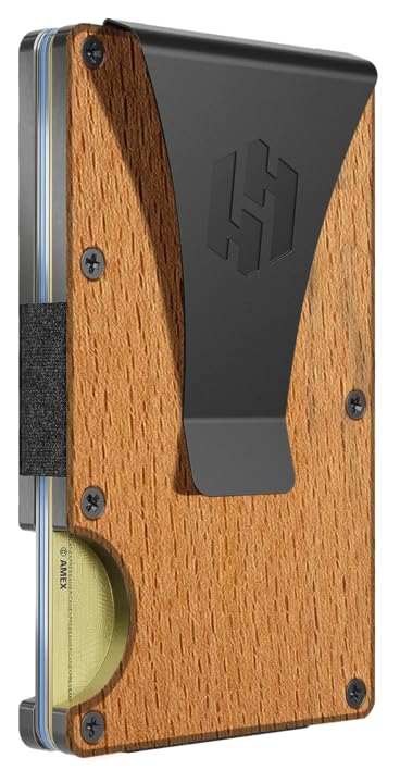 Hayvenhurst Wallet For Men - Reinvented Design Men's Wallet - Slim, Minimalistic & Seamless, Blocks RFID Scanners, Holds 12 Cards & Has a Money Clip (Carbon Fiber)