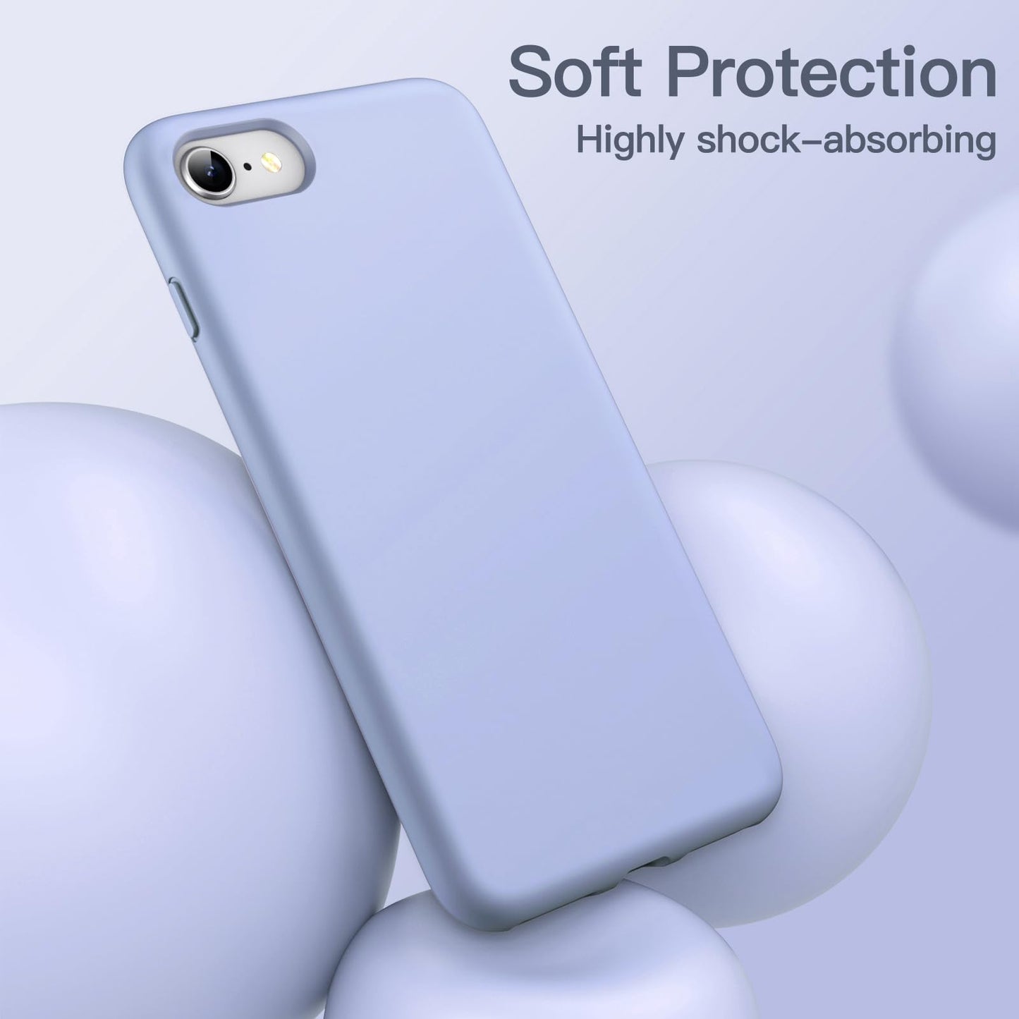 JETech Silicone Case for iPhone SE 3/2 (2022/2020 Edition), iPhone 8 and iPhone 7, 4.7-Inch, Silky-Soft Touch Full-Body Protective Case, Shockproof Cover with Microfiber Lining (Black)