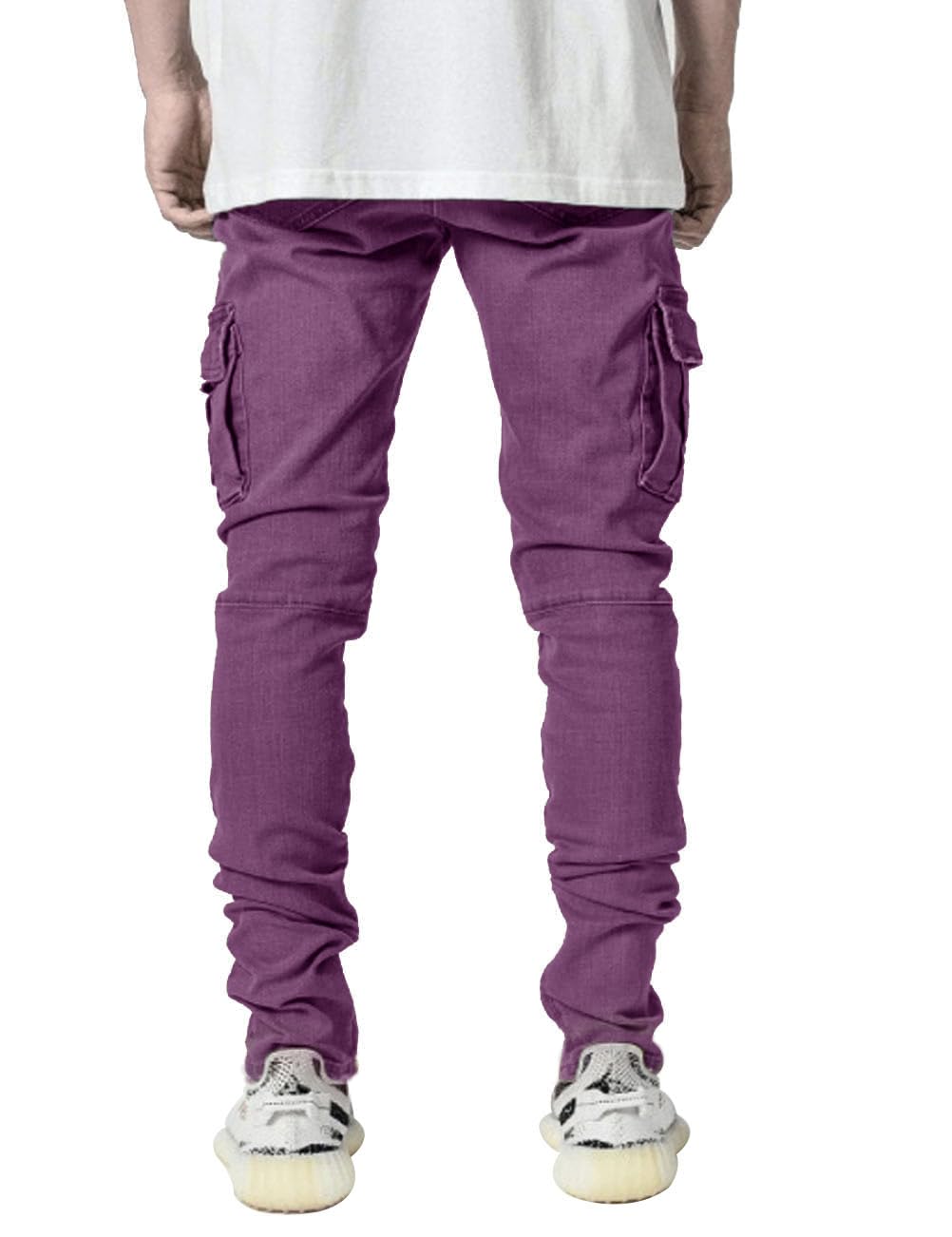 HUNGSON Men's Slim Fit Stretch Jeans Ripped Skinny Jeans for Men, Distressed Straight Leg Fashion Comfort Flex Waist Pants