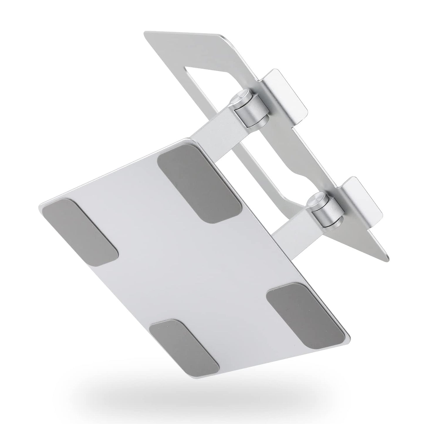 Amazon Basics Ergonomic and Foldable Laptop Stand for Desk, Adjustable Riser, Fits all Laptops and Notebooks up to 17.3 Inch, 10 x 8.7 x 6 in, Silver
