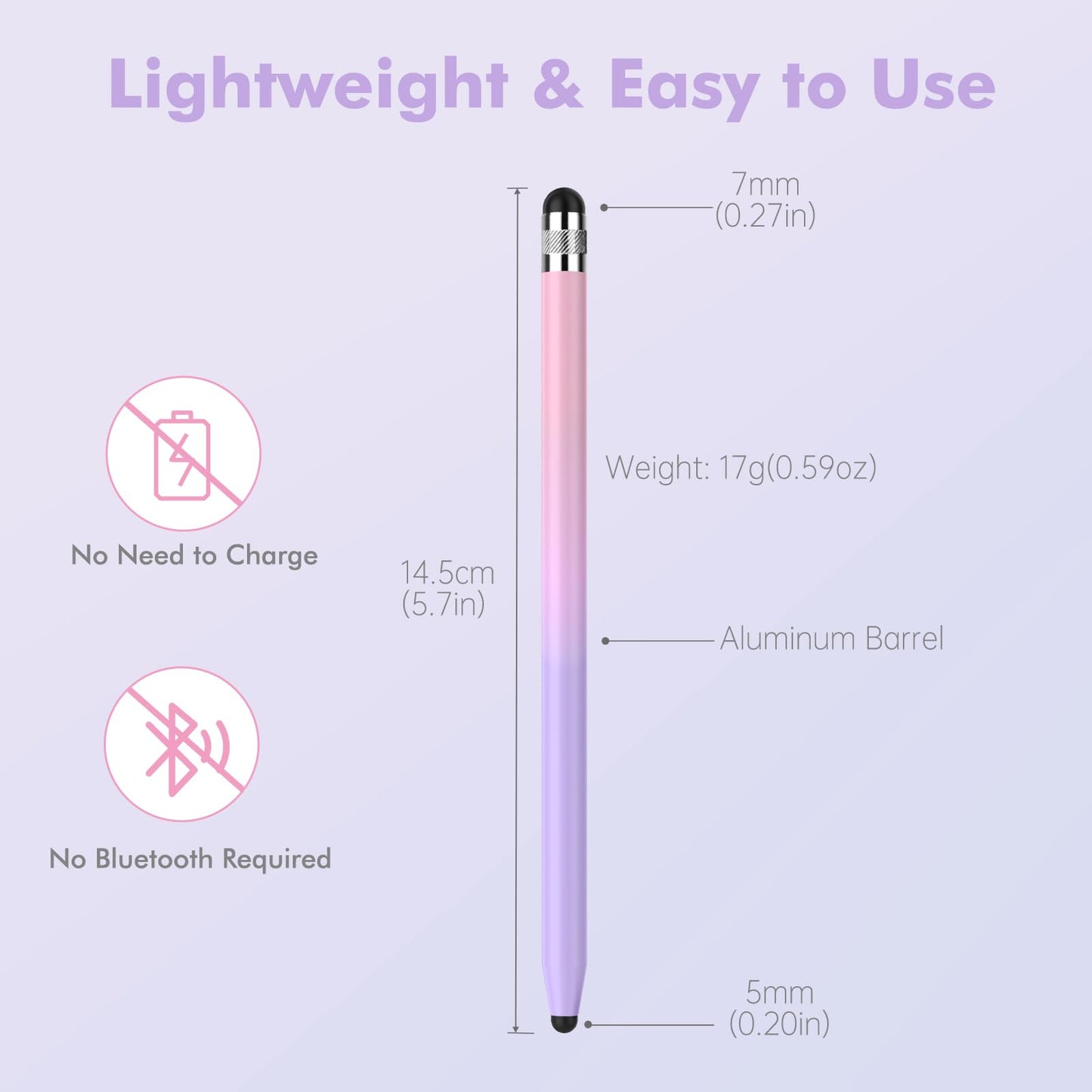 Stylus Pens for Touch Screens 5 Pack, Stylushome Dual-end High Sensitivity Capacitive Stylus for iPad, iPhone, Android Samsung and Tablets All Universal Touchscreen Devices with 10 Rubber Tips