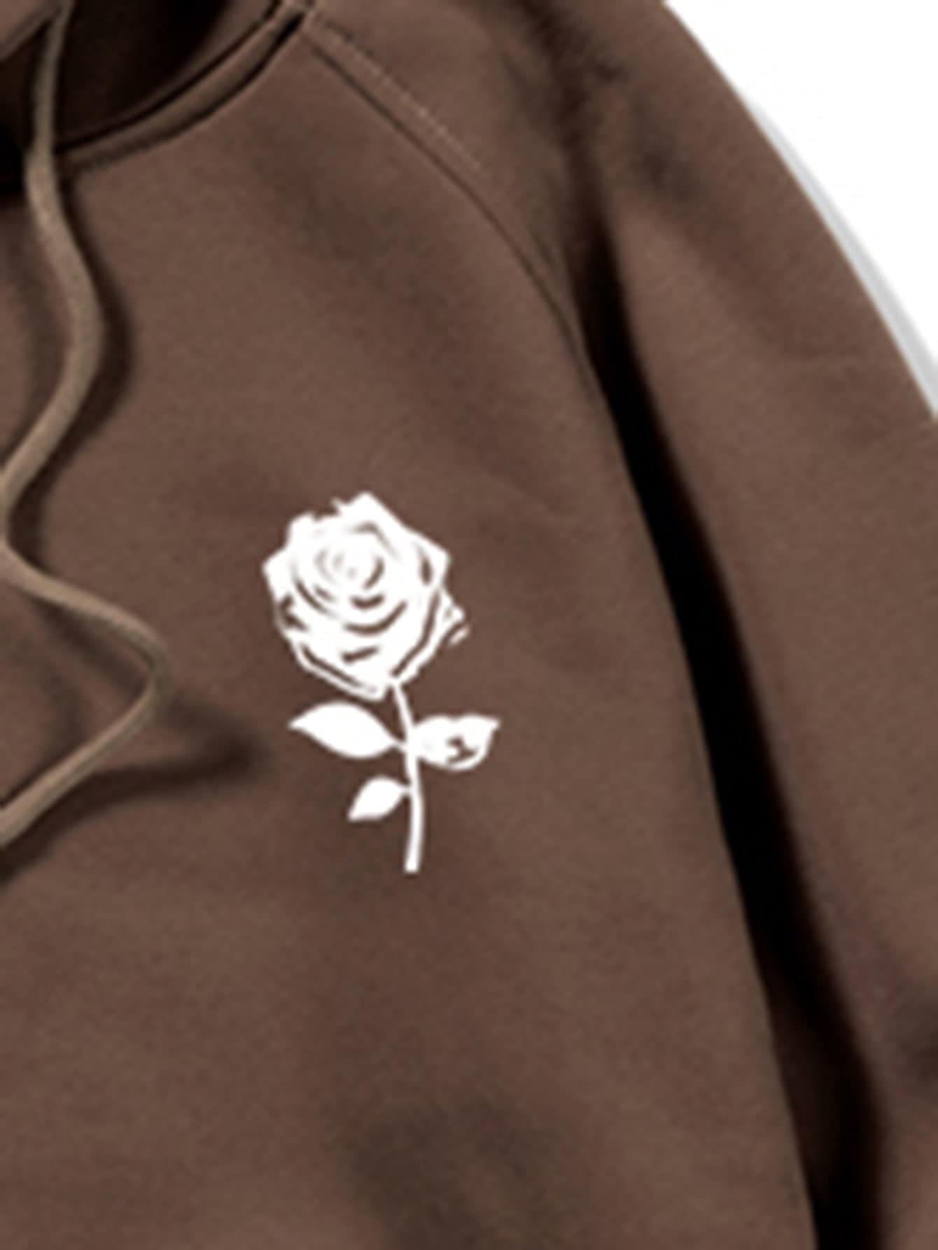 Floerns Men's Graphic Print Long Sleeve Drawstring Hoodie Pullover Sweatshirt