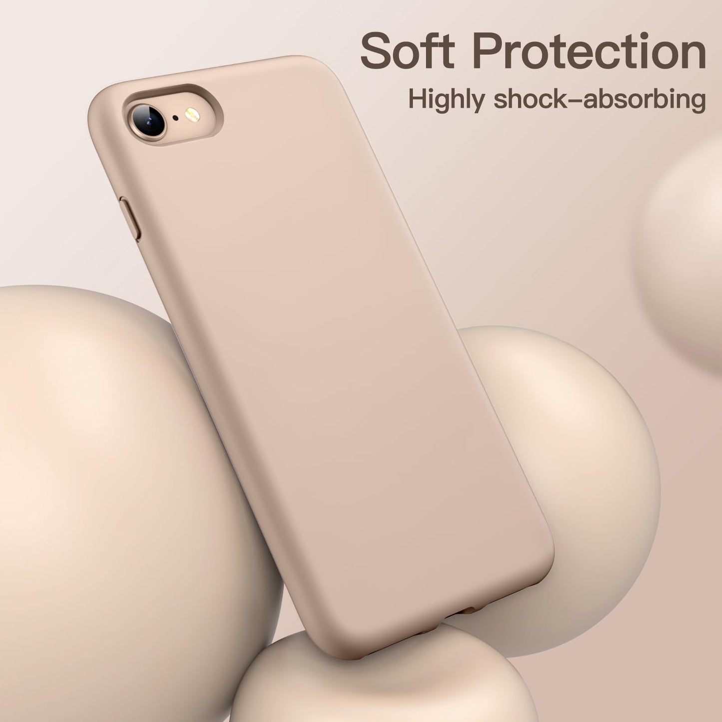 JETech Silicone Case for iPhone SE 3/2 (2022/2020 Edition), iPhone 8 and iPhone 7, 4.7-Inch, Silky-Soft Touch Full-Body Protective Case, Shockproof Cover with Microfiber Lining (Black)