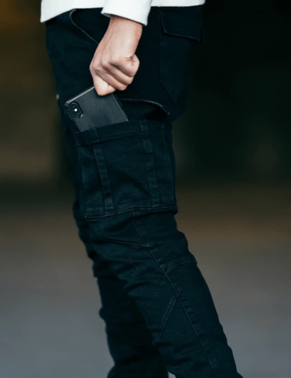 HUNGSON Men's Slim Fit Stretch Jeans Ripped Skinny Jeans for Men, Distressed Straight Leg Fashion Comfort Flex Waist Pants