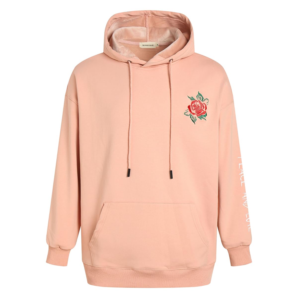 Rose Embroidered Hoodie For Men Women Long Sleeve Letters Printed Hip Hop Hoodie Hooded Sweatshirt