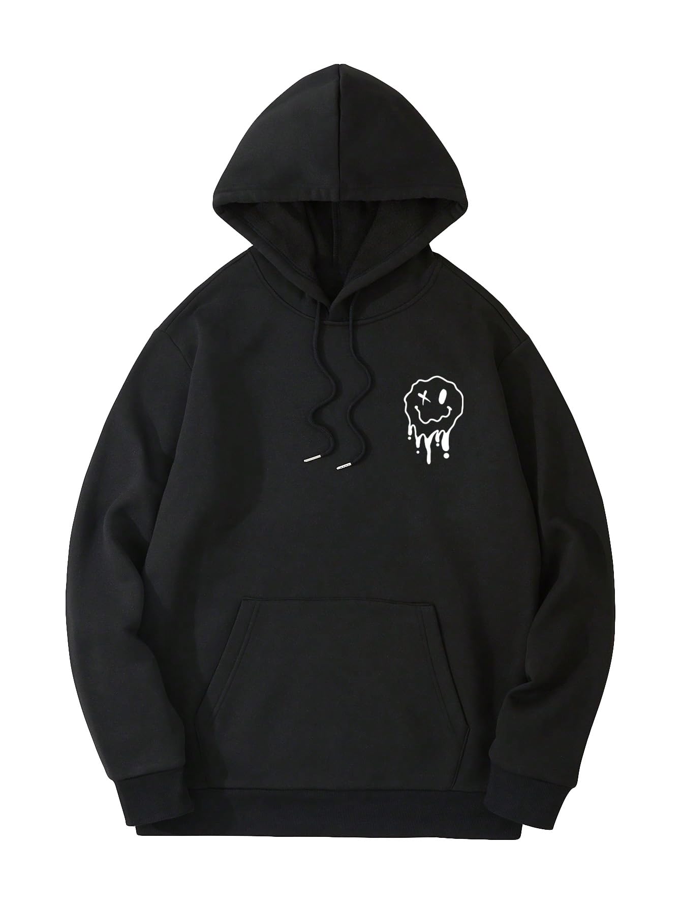 Floerns Men's Graphic Print Long Sleeve Drawstring Hoodie Pullover Sweatshirt