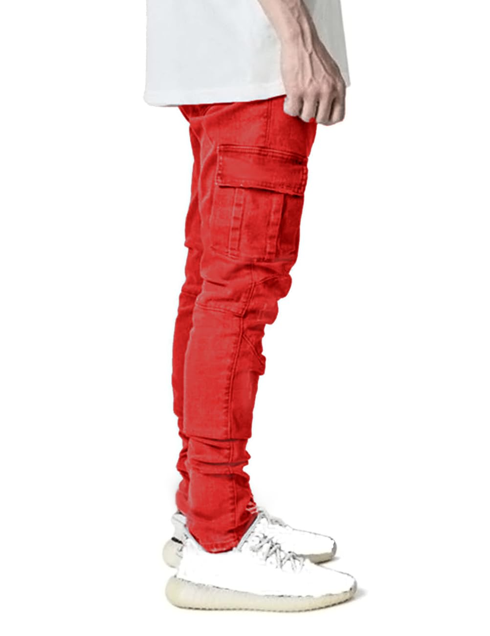 HUNGSON Men's Slim Fit Stretch Jeans Ripped Skinny Jeans for Men, Distressed Straight Leg Fashion Comfort Flex Waist Pants