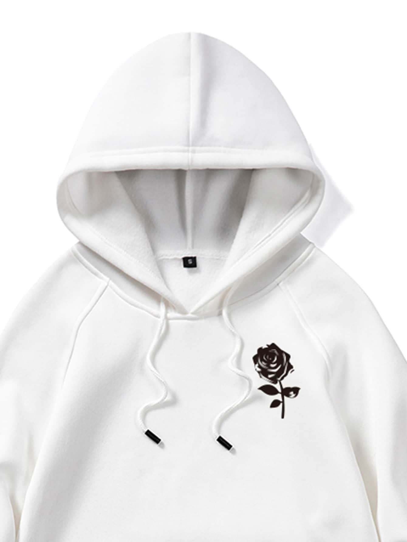 Floerns Men's Graphic Print Long Sleeve Drawstring Hoodie Pullover Sweatshirt