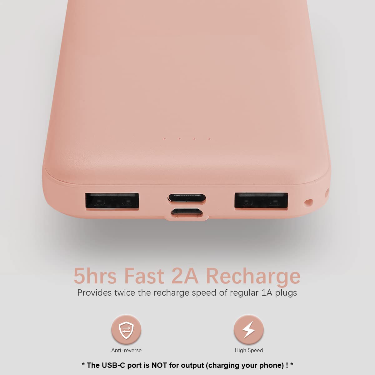 Miady 2-Pack 10000mAh Dual USB Portable Charger, USB-C Fast Charging Power Bank, Backup Charger for iPhone 15/14/13, Galaxy S23/22, Pixel and etc