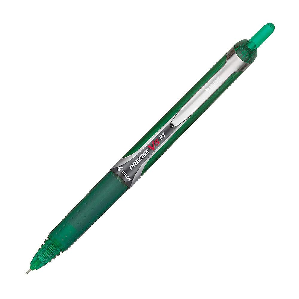 Pilot, Precise V5 RT Refillable & Retractable Rolling Ball Pens, Extra Fine Point 0.5 mm, Assorted Colors, Pack of 12