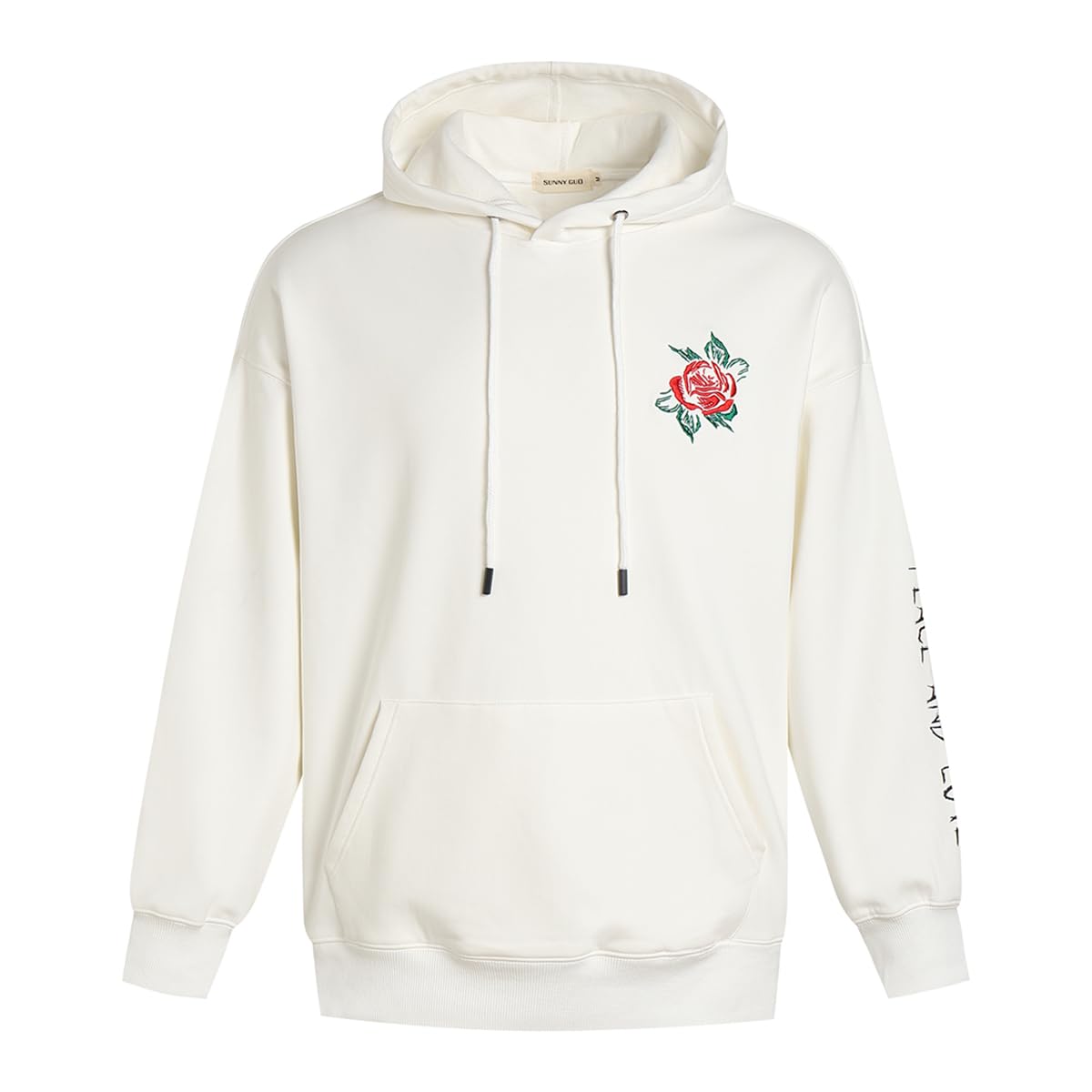 Rose Embroidered Hoodie For Men Women Long Sleeve Letters Printed Hip Hop Hoodie Hooded Sweatshirt