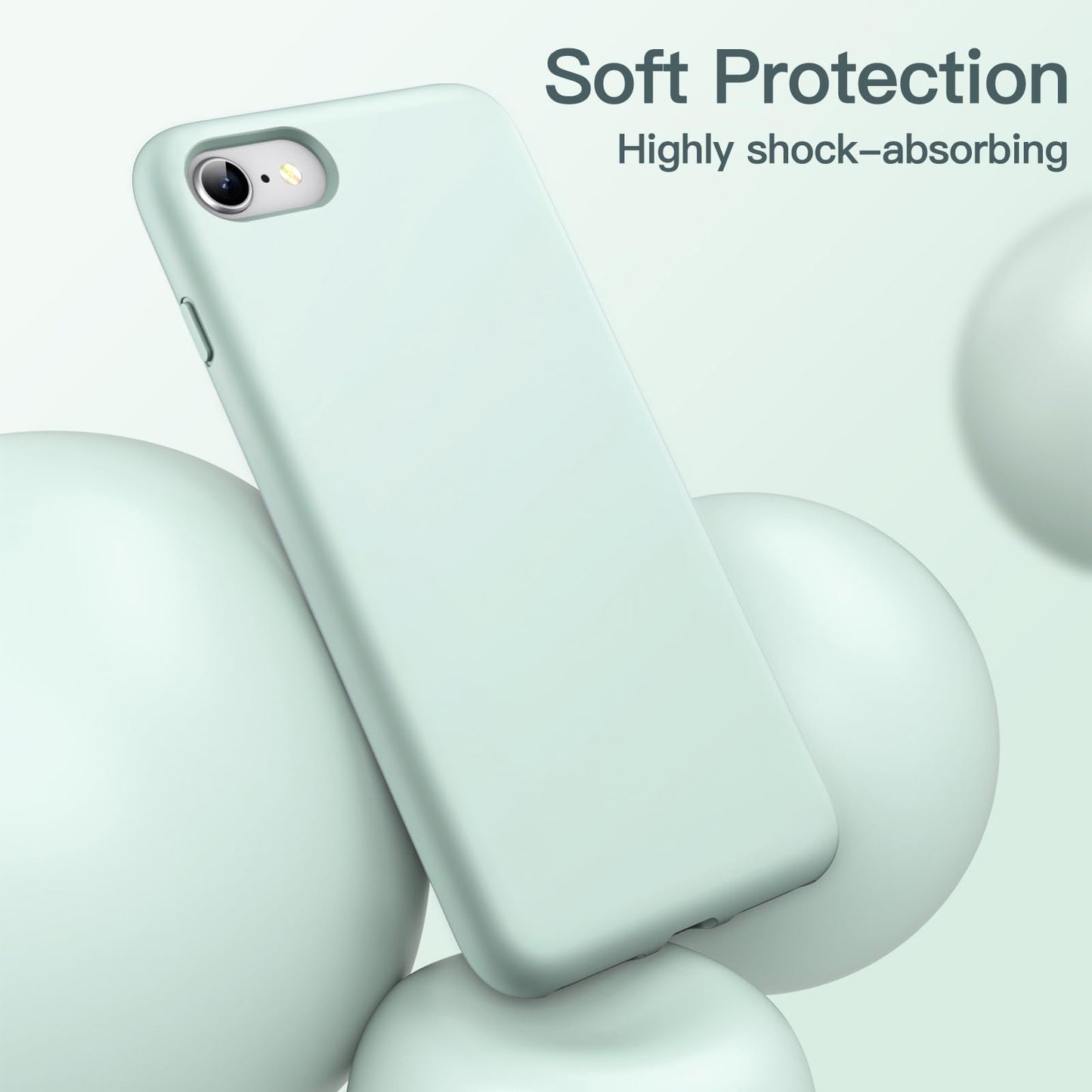 JETech Silicone Case for iPhone SE 3/2 (2022/2020 Edition), iPhone 8 and iPhone 7, 4.7-Inch, Silky-Soft Touch Full-Body Protective Case, Shockproof Cover with Microfiber Lining (Black)