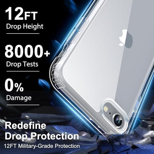 Redpepper for iPhone SE Case 2022/2020 / iPhone 7/ iPhone 8 [Anti-Yellowing] Protective Shockproof Phone Case Cover 4.7 inch- Clear