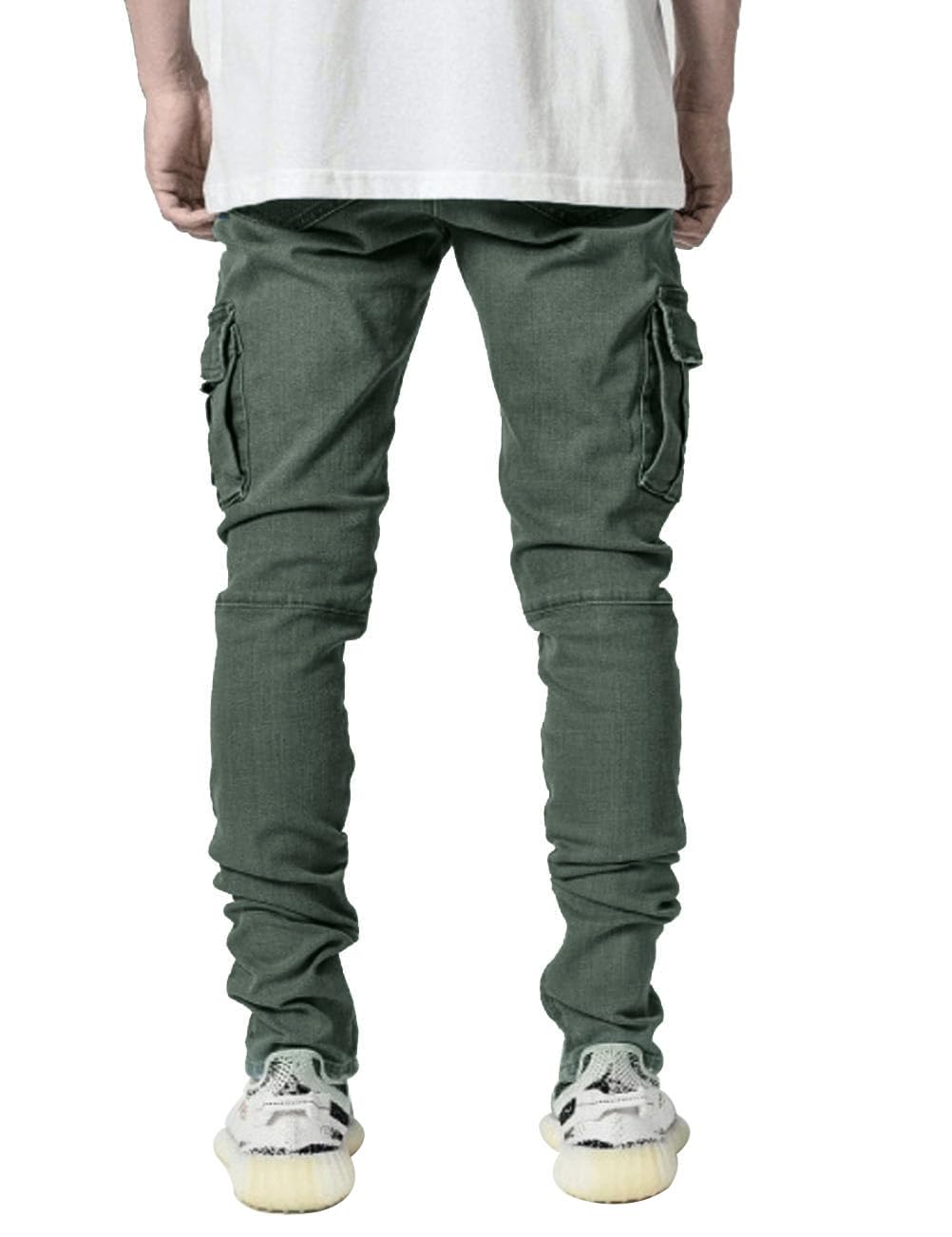 HUNGSON Men's Slim Fit Stretch Jeans Ripped Skinny Jeans for Men, Distressed Straight Leg Fashion Comfort Flex Waist Pants