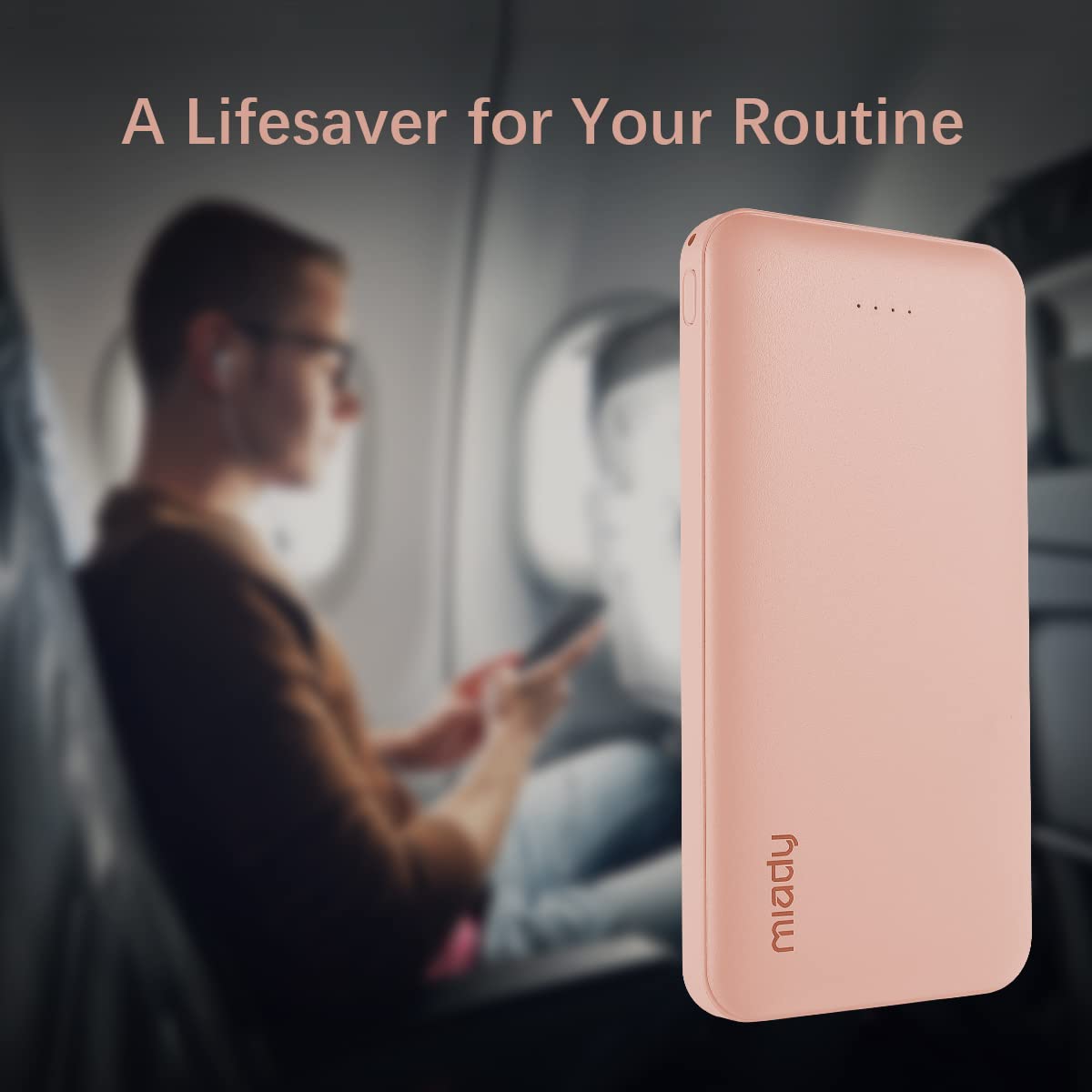 Miady 2-Pack 10000mAh Dual USB Portable Charger, USB-C Fast Charging Power Bank, Backup Charger for iPhone 15/14/13, Galaxy S23/22, Pixel and etc