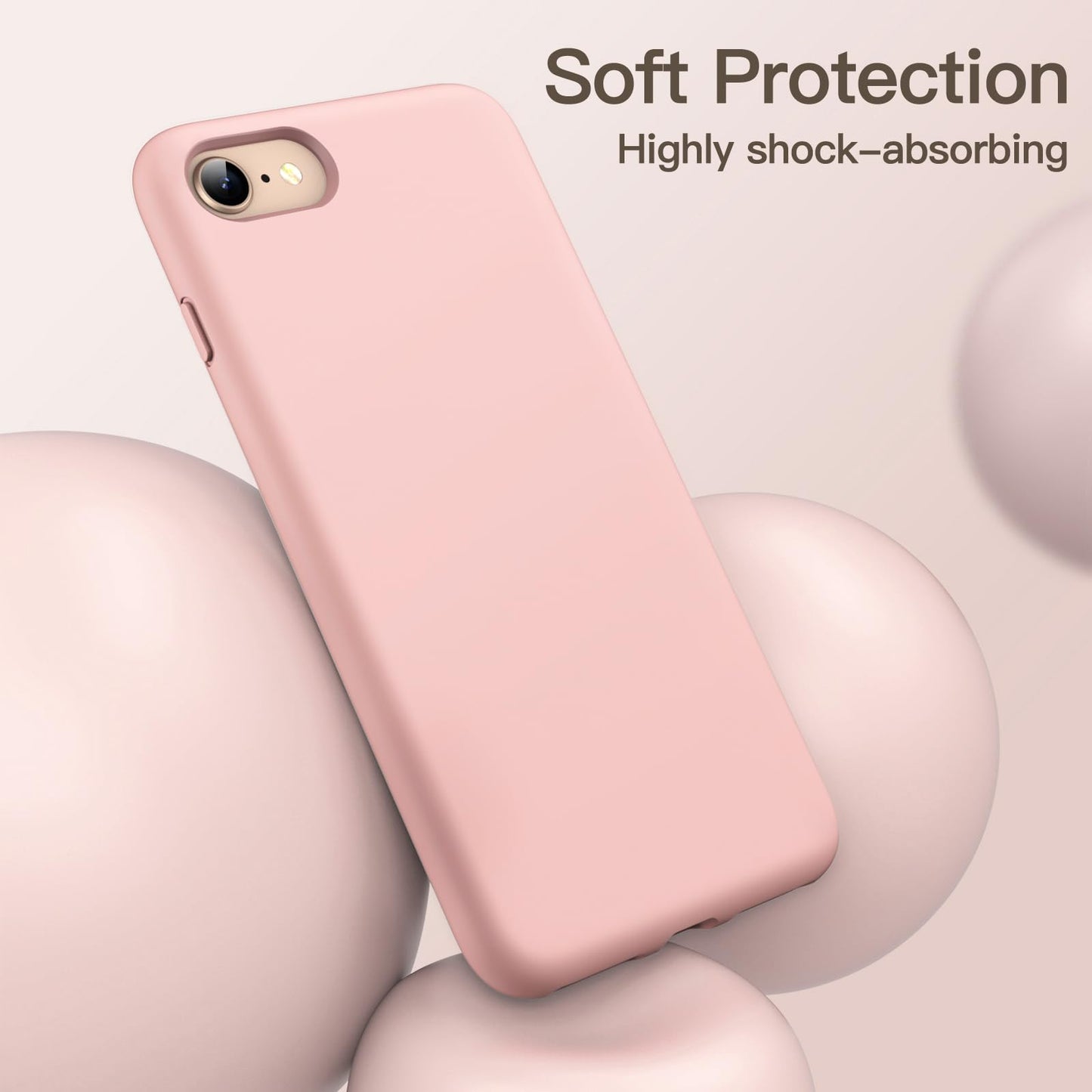 JETech Silicone Case for iPhone SE 3/2 (2022/2020 Edition), iPhone 8 and iPhone 7, 4.7-Inch, Silky-Soft Touch Full-Body Protective Case, Shockproof Cover with Microfiber Lining (Black)