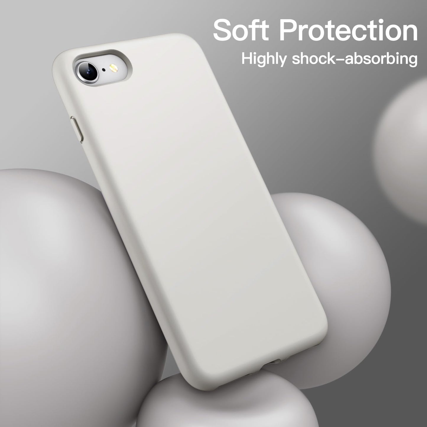 JETech Silicone Case for iPhone SE 3/2 (2022/2020 Edition), iPhone 8 and iPhone 7, 4.7-Inch, Silky-Soft Touch Full-Body Protective Case, Shockproof Cover with Microfiber Lining (Black)