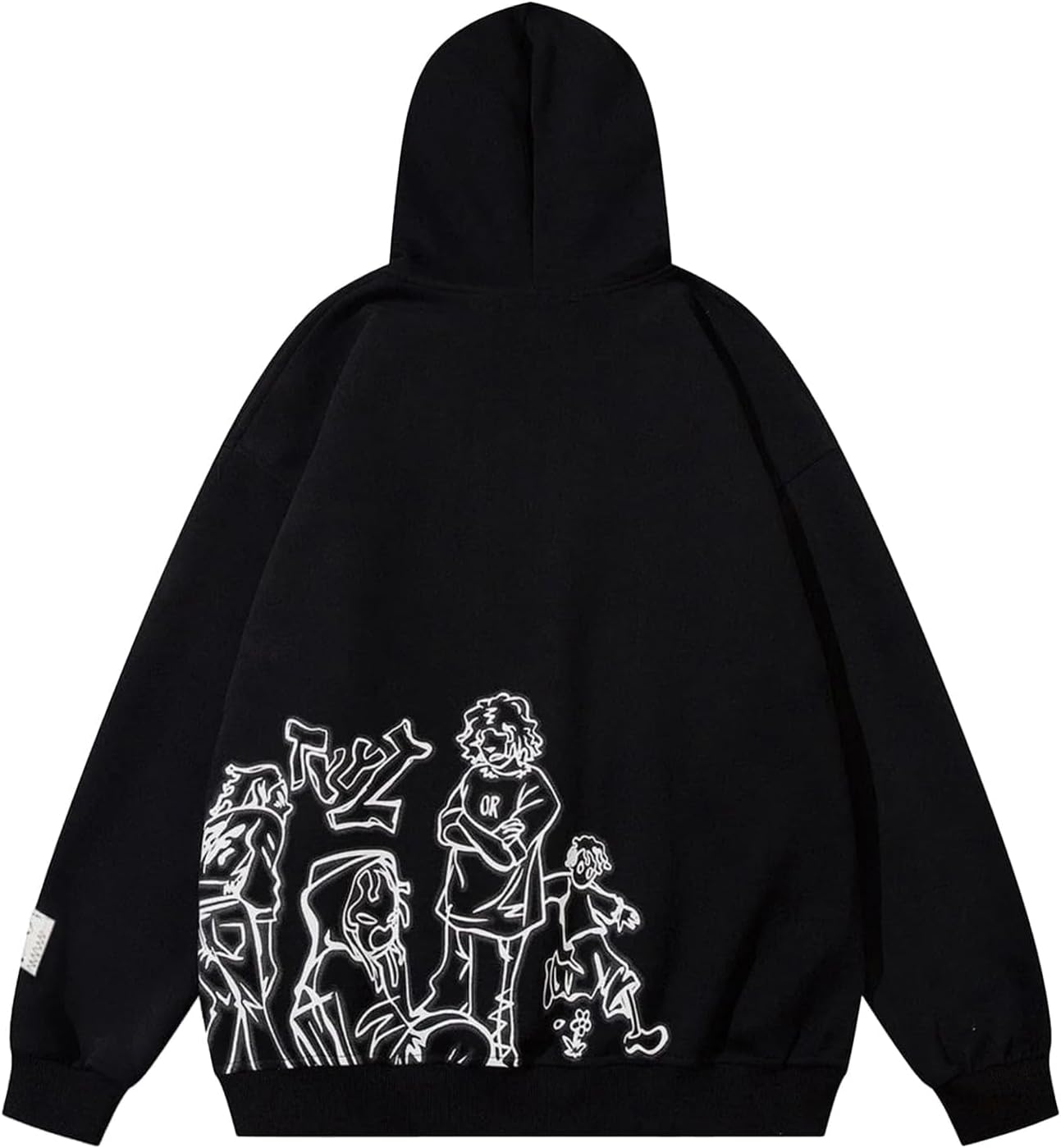 Aelfric Eden Mens Graphic Oversized Hoodie Cartoon Character Print Streetwear Casual hoodies y2k Hooded Sweatshirt