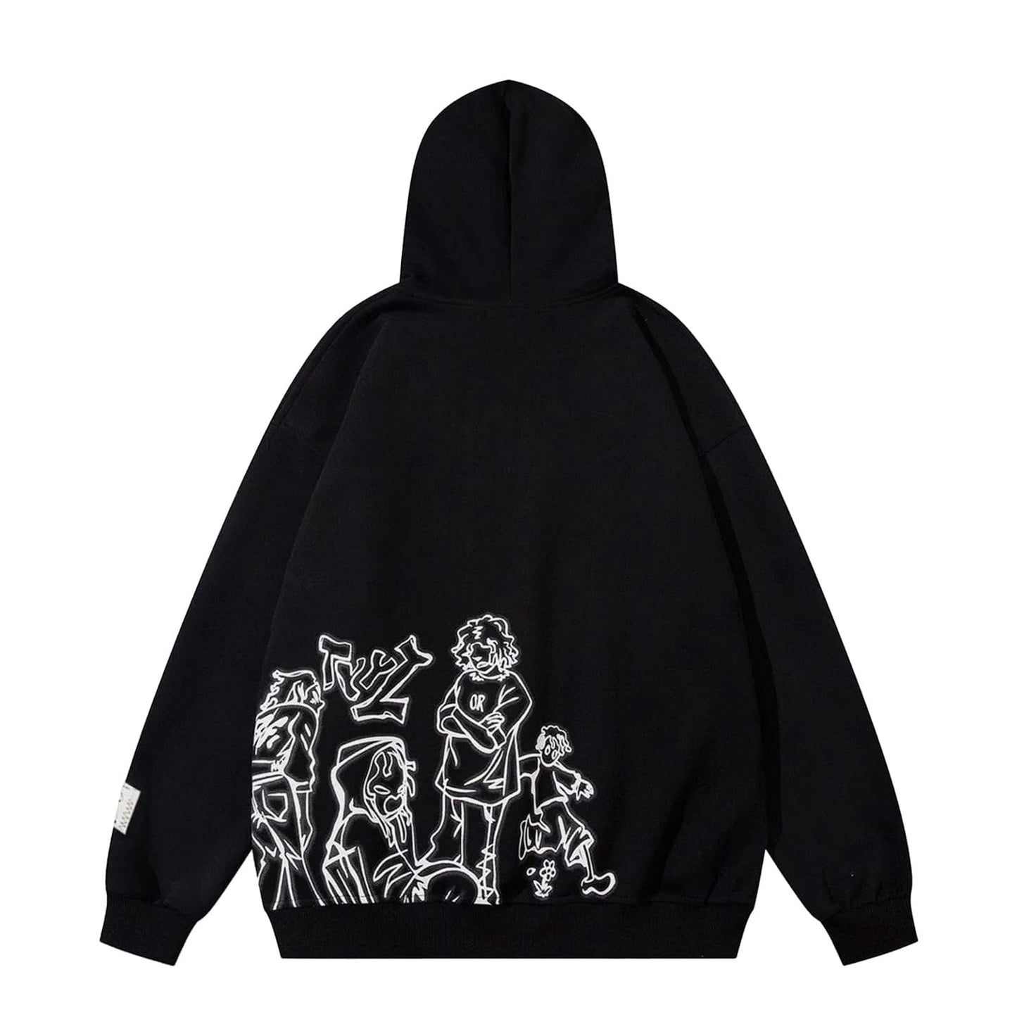 Aelfric Eden Mens Graphic Oversized Hoodie Cartoon Character Print Streetwear Casual hoodies y2k Hooded Sweatshirt