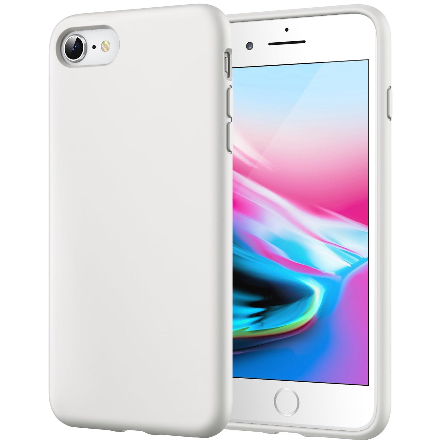 JETech Silicone Case for iPhone SE 3/2 (2022/2020 Edition), iPhone 8 and iPhone 7, 4.7-Inch, Silky-Soft Touch Full-Body Protective Case, Shockproof Cover with Microfiber Lining (Black)