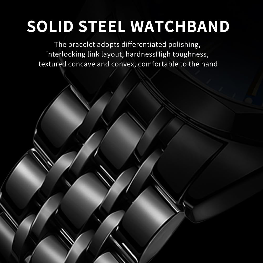 OLEVS Watch for Men Diamond Business Dress Analog Quartz Stainless Steel Waterproof Luminous Date Two Tone Luxury Casual Wrist Watch