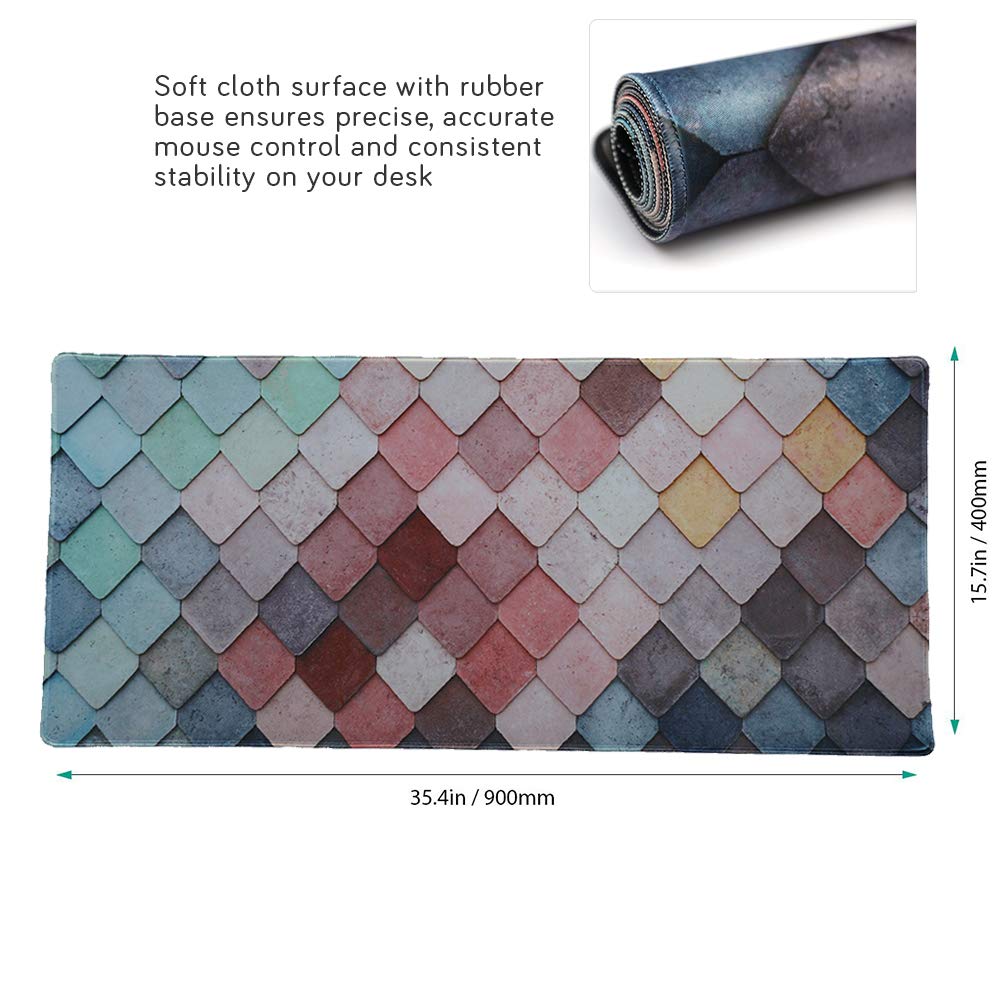 XXL Professional Large Mouse Pad & Computer Game Mouse Mat (35.4x15.7x0.1IN, Map) (90 * 40 Map)