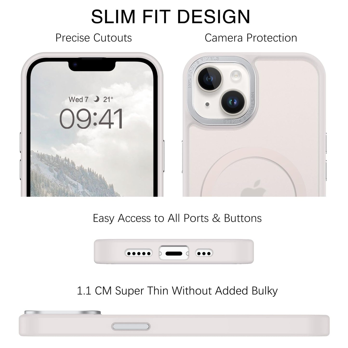 BENTOBEN Magnetic for iPhone 13 Case & iPhone 14 Case [Compatible with Magsafe] Translucent Matte Phone Case iPhone 13/14 Slim Fit Shockproof Women Men Protective Cover for iPhone 13/14 6.1", Hot Pink