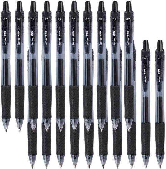 45 Pack Black Gel Pens, Retractable Medium Point Gel Ink Pens Smooth Writing for School Office Home, Comfort Grip (22 Black Pens + 23 Refills)
