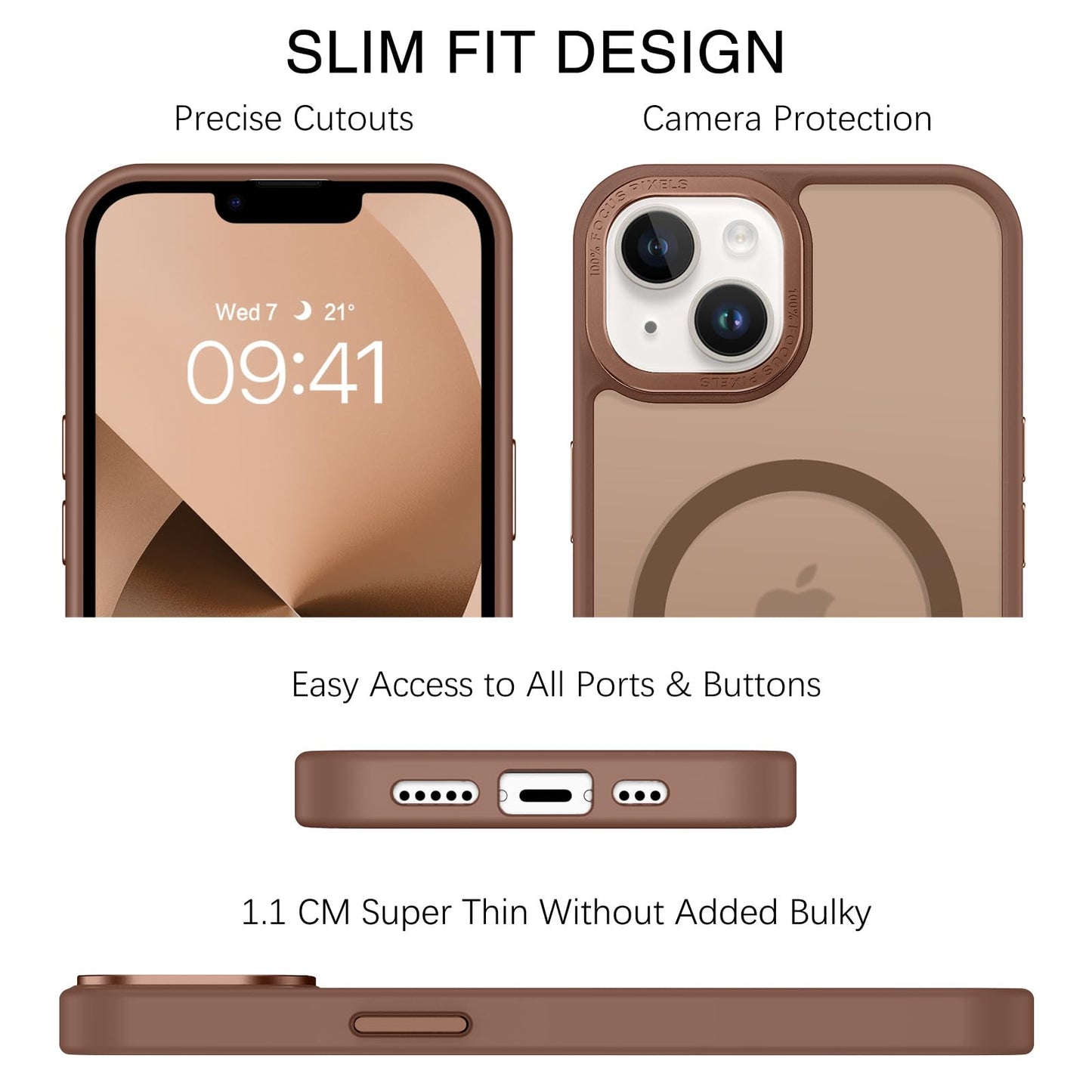BENTOBEN Magnetic for iPhone 13 Case & iPhone 14 Case [Compatible with Magsafe] Translucent Matte Phone Case iPhone 13/14 Slim Fit Shockproof Women Men Protective Cover for iPhone 13/14 6.1", Hot Pink