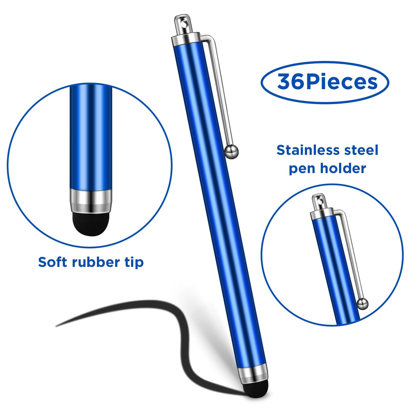 Outus Stylus Pen Set of 36 for Universal Capacitive Touch Screens Devices, Stylus Pens for Touch Screens Devices, Compatible with Tablet (Black)