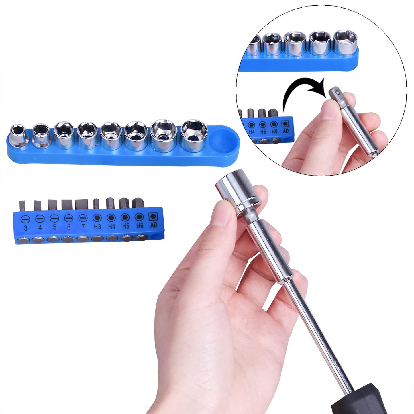 CARTMAN 148Piece Tool Set General Household Hand Tool Kit with Plastic Toolbox Storage Case Blue