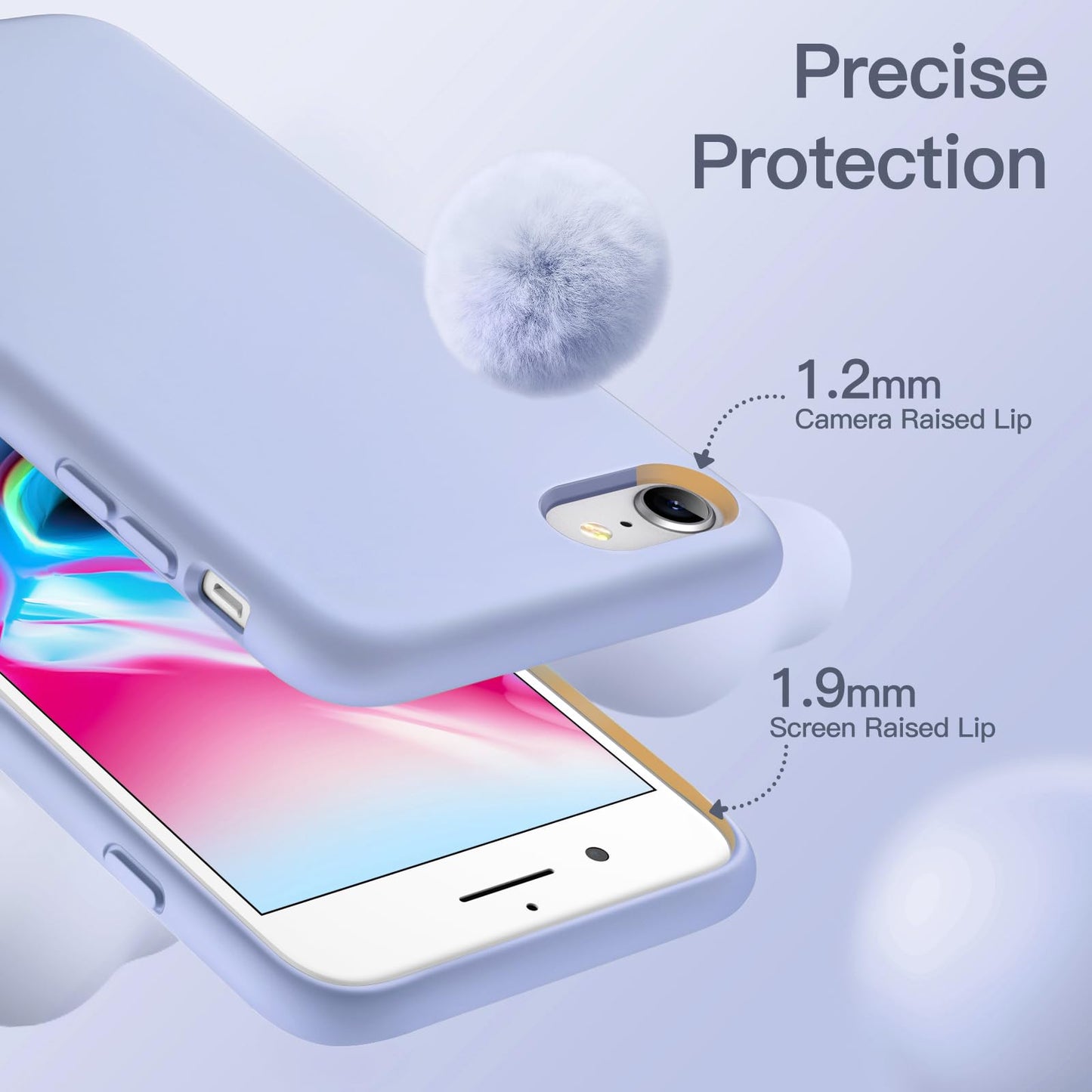 JETech Silicone Case for iPhone SE 3/2 (2022/2020 Edition), iPhone 8 and iPhone 7, 4.7-Inch, Silky-Soft Touch Full-Body Protective Case, Shockproof Cover with Microfiber Lining (Black)